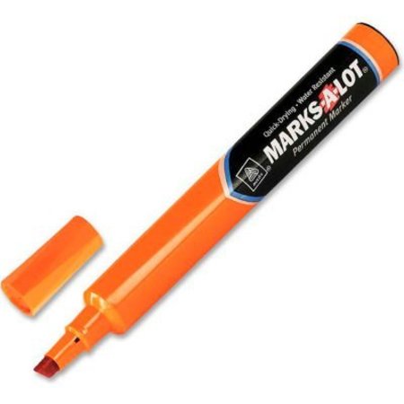 AVERY Avery® Marks-A-Lot Desk-Style Permanent Marker, Medium Chisel Tip, Orange Ink, Dozen 08-883